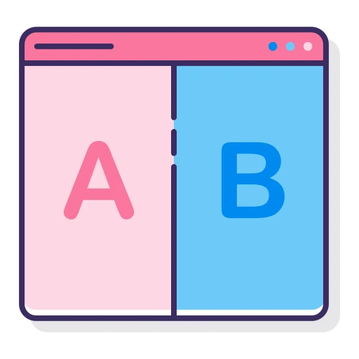 a web browser showing two sides of a split test